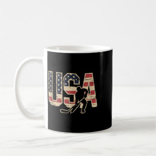 Aamerican Flag Hockey Coffee Mug