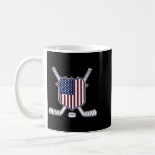 Aamerican Flag Hockey Coffee Mug