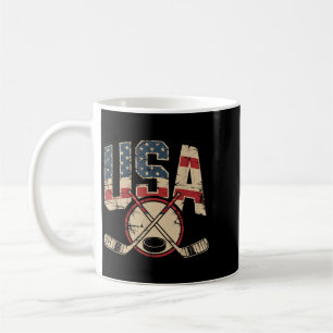 Aamerican Flag Hockey Coffee Mug