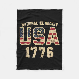 Aamerican Flag Hockey Fleece Blanket