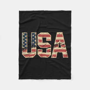 Aamerican Flag Hockey Fleece Blanket