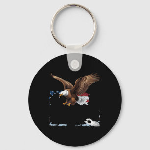 Aamerican Flag Hockey Key Ring