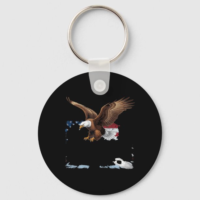 Aamerican Flag Hockey Key Ring (Front)