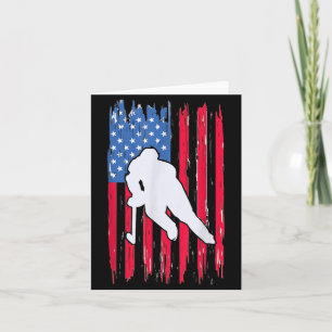 Aamerican Flag Hockey Player 4th Of July Men Women Card