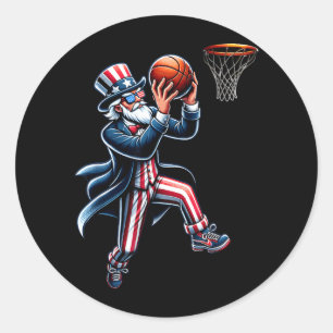 Aamerican Flag Patriotic Basball 4th Of July Boys Classic Round Sticker