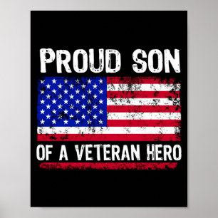 Aamerican Flag Patriotic Son Veterans Day For Kids Poster