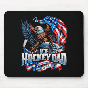 Aamerican Flag Patriotic Usa - Clic Ice Hockey Dad Mouse Mat