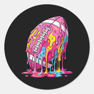 Aamerican Football Drip Ice Cream Sprinkles Classic Round Sticker