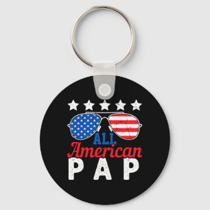 Aamerican Pap Retro 4th Of July Patriotic Grandpa Key Ring