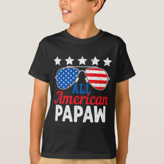 Aamerican Papaw Retro 4th Of July Patriotic T-Shirt