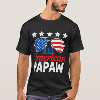 Aamerican Papaw Retro 4th Of July Patriotic T-Shirt