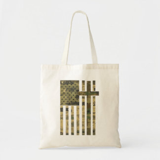 Aamerican Usa Flag Camo Christian Cross Patriotic Tote Bag