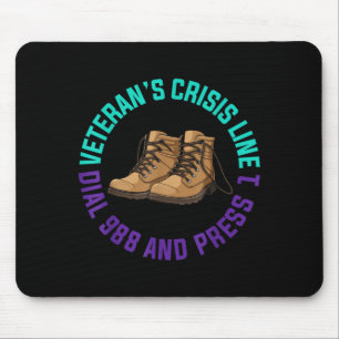 Aamerican Veteran Awareness Month Gift 988 Support Mouse Mat