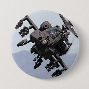 Aapache Attack Helicopter 7.5 Cm Round Badge