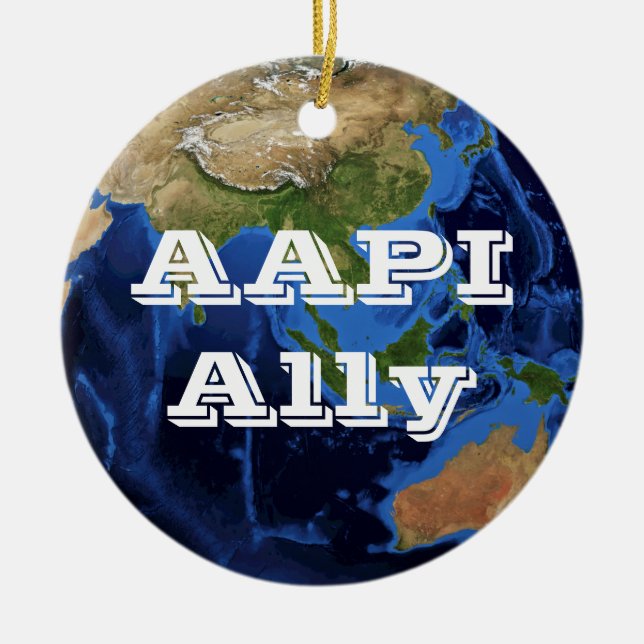 AAPI Ally Ceramic Tree Decoration (Front)