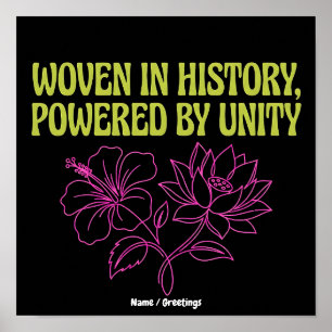 AAPI Heritage Month Woven Unity Floral History Art Poster