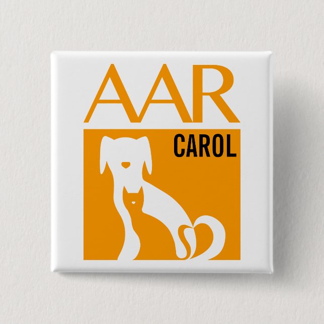 AAR Logo Button w/ Customisable Name, 2"sq. (Front)