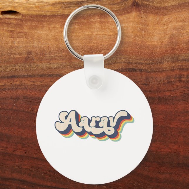 Aarav Name Personalised Surname First Name Aarav P Key Ring (Front)