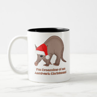 Aardvark Christmas Two-Tone Coffee Mug