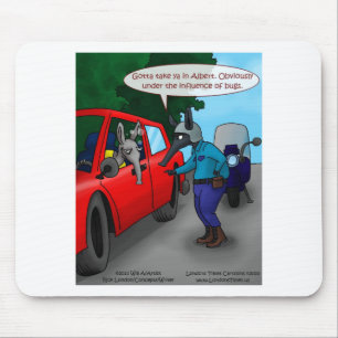Aardvark Driving While Bugged Funny Tees Mugs Gift Mouse Mat