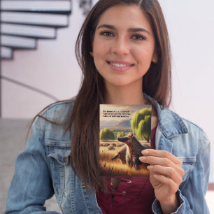 Aardvark Tranquil Harmony: Wildlife Duo in Meadow Postcard