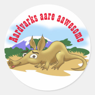 Aardvarks aare aawesome classic round sticker