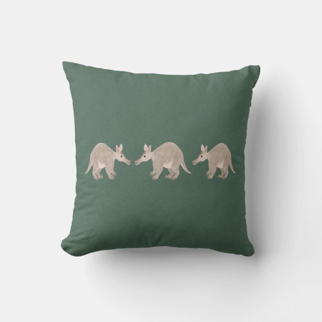 Aardvarks Throw Pillow (Front)