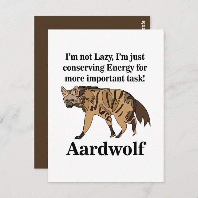 Aardwolf Hyena Spirit Animal Lover Postcard (Front/Back)