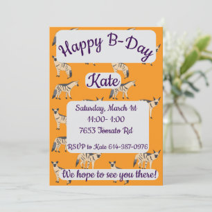 Aardwolves  Happy Birthday Invitation