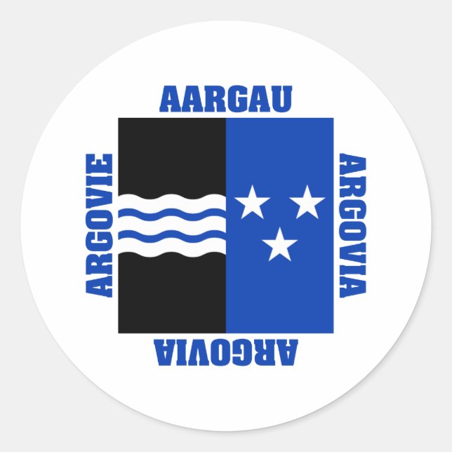 Aargau Switzerland Canton Flag Classic Round Sticker (Front)
