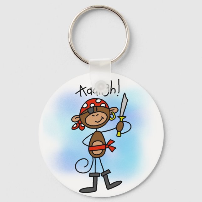 Aargh Monkey  Pirate Tshirts and Gifts Key Ring (Front)