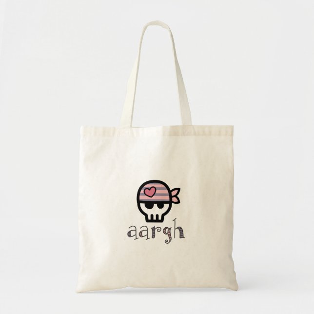 Aargh Pirate Skull Girl Tote Bag (Front)