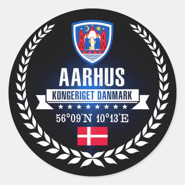 Aarhus Classic Round Sticker (Front)