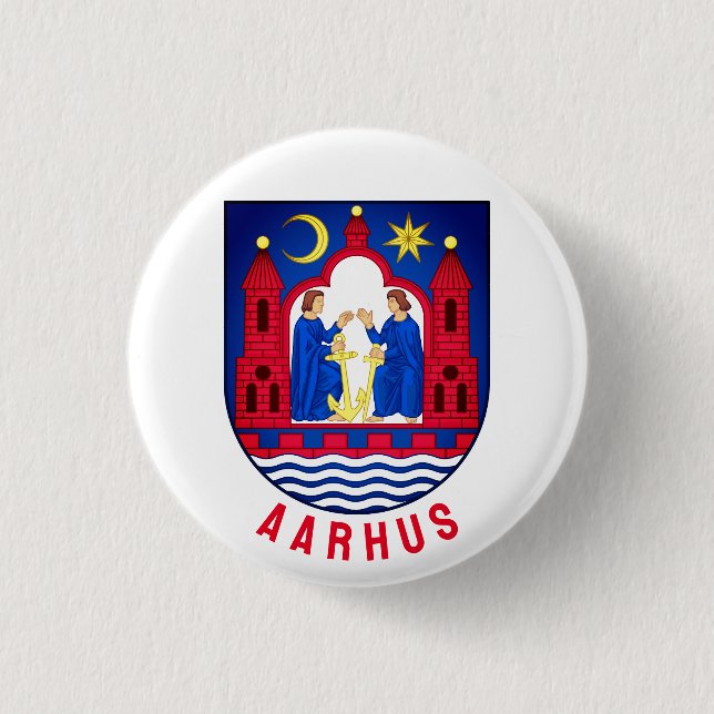Aarhus coat of arms - DENMARK 3 Cm Round Badge (Front)