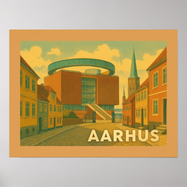 Aarhus Denmark Cityscape Poster (Front)