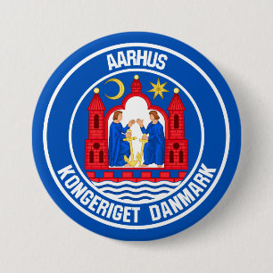 Aarhus Round Emblem 7.5 Cm Round Badge