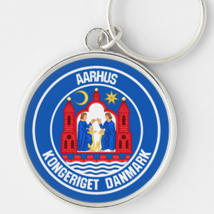 Aarhus Round Emblem Key Ring