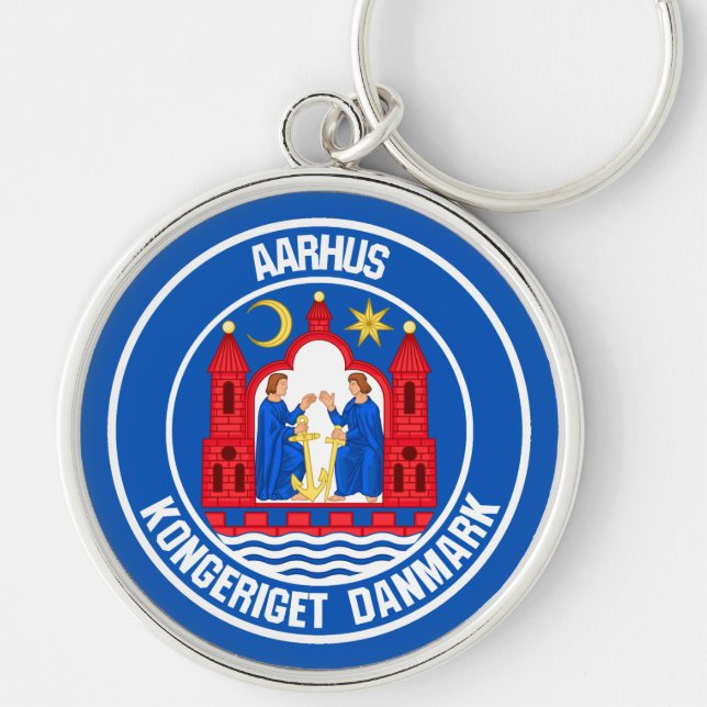 Aarhus Round Emblem Key Ring (Front)