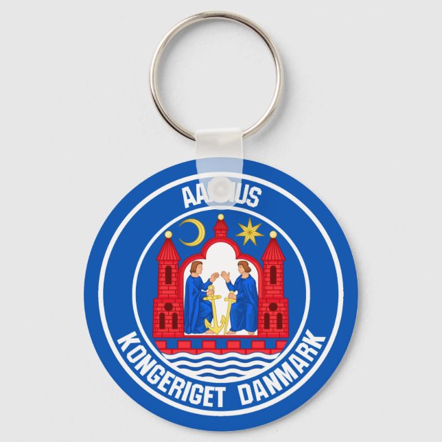 Aarhus Round Emblem Key Ring (Front)