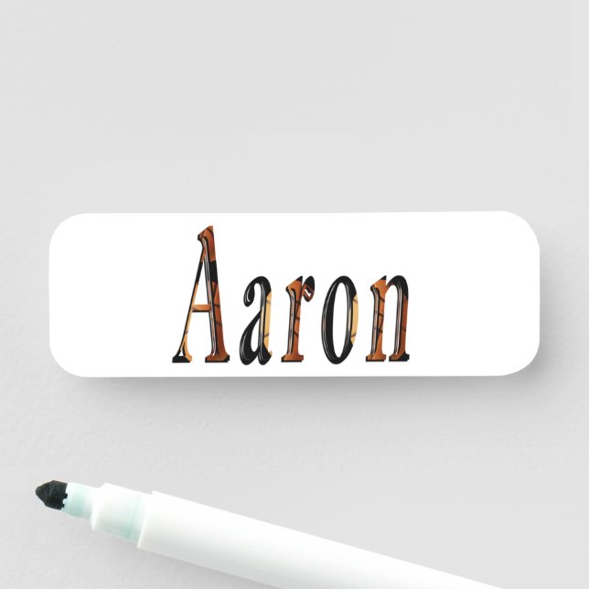 "Aaron and the Game of Glory" His Name Tag (In Situ)