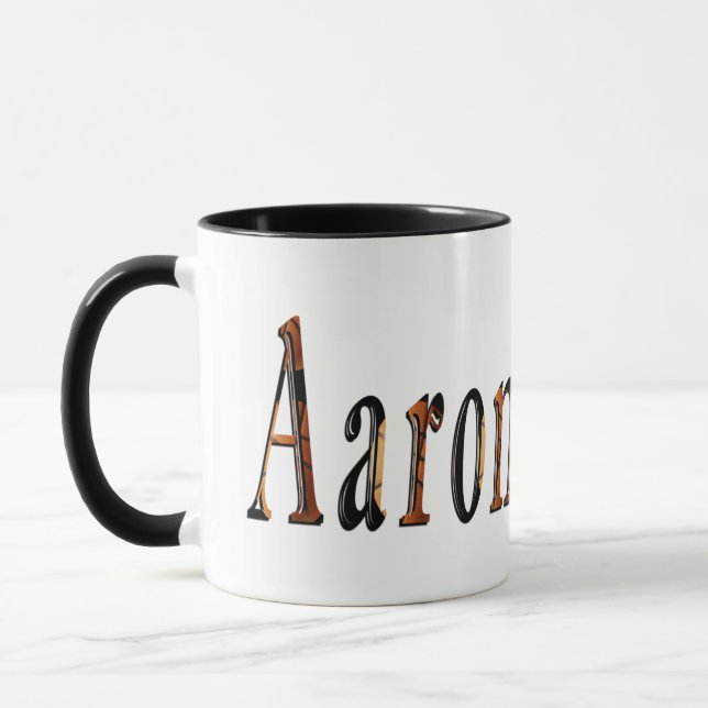 Aaron Boys Name Logo, Mug (Left)