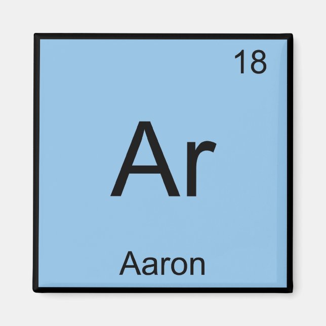 Aaron Chemistry Element Symbol Periodic Table Name Magnet (Front)
