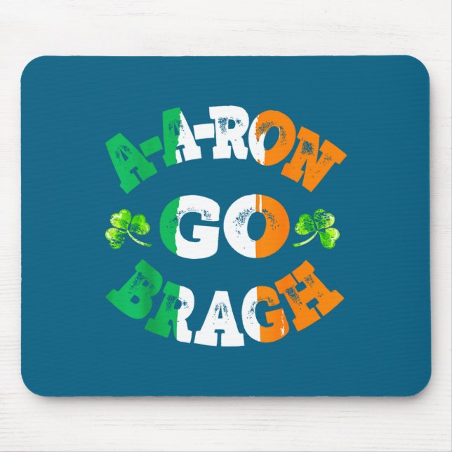 Aaron Erin Go Bragh Shamrock St Patricks Day  Mouse Mat (Front)