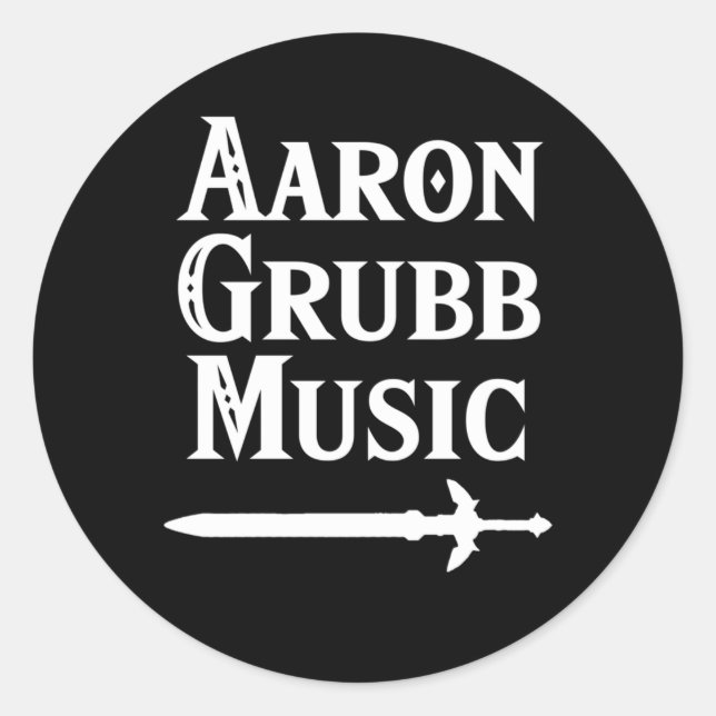 Aaron Grubb Music White Text Classic Round Sticker (Front)