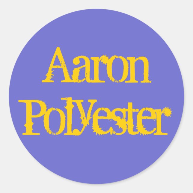 Aaron Polyester Classic Round Sticker (Front)