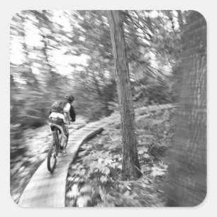 Aaron Rodgers mountain biking on the Stairway to Square Sticker