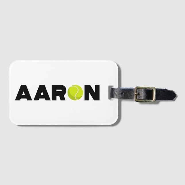 Aaron Tennis Luggage Tag (Front Horizontal)