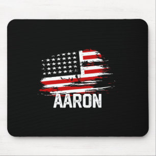 Aaron Usa Flag Personalised 4th Of July Aaron Mouse Mat