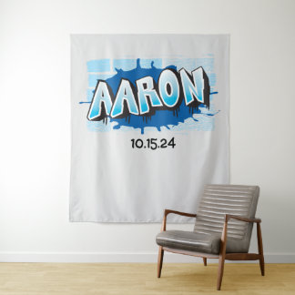Aaron Your Graffiti Name Backdrop Photo-Op Tapestry