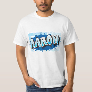 Aaron Your Graffiti Name Background Brick Wall T-S T-Shirt